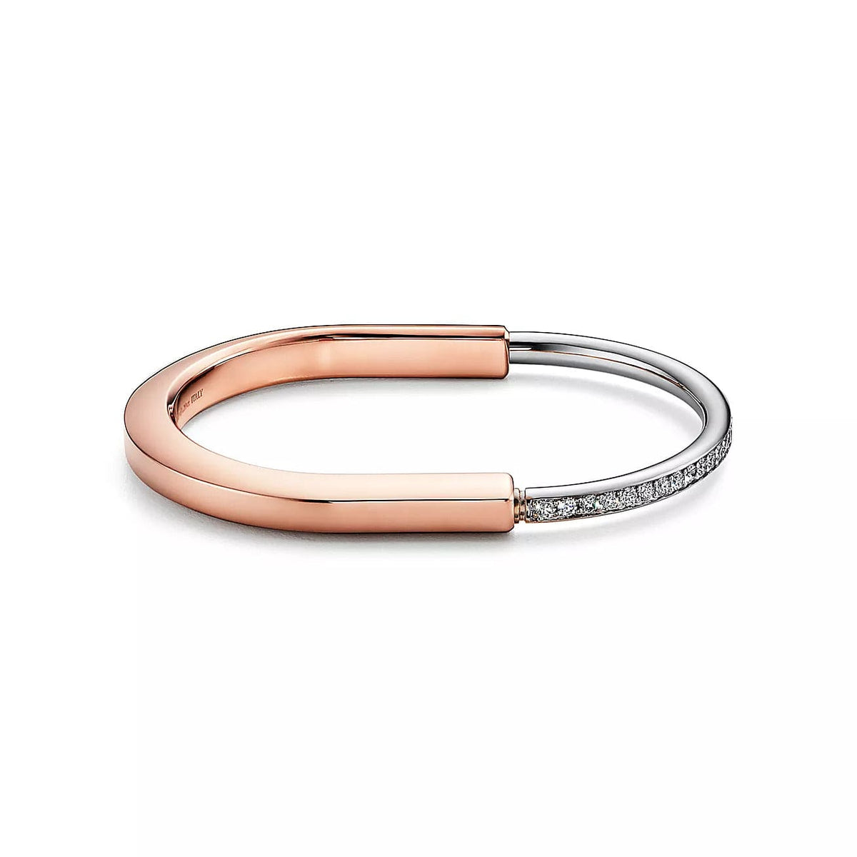Tiffany Lock Bangle Half Pave Diamonds Bracelet
