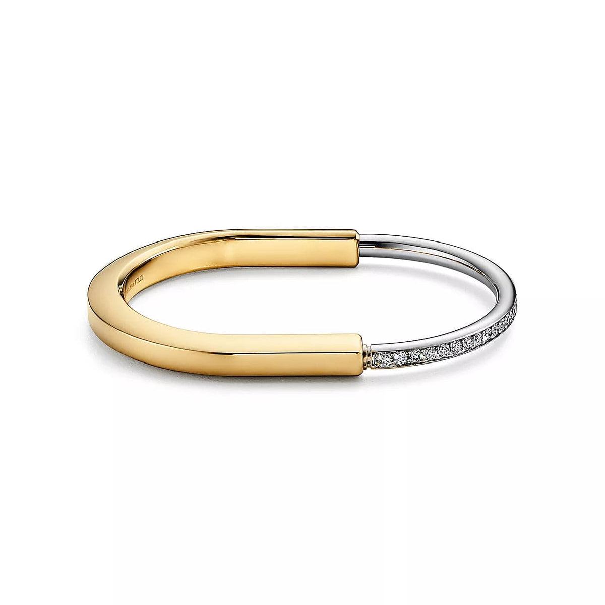 Tiffany Lock Bangle Half Pave Diamonds Bracelet