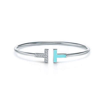 Tiff Diamond and Turquoise Wire Bracelet